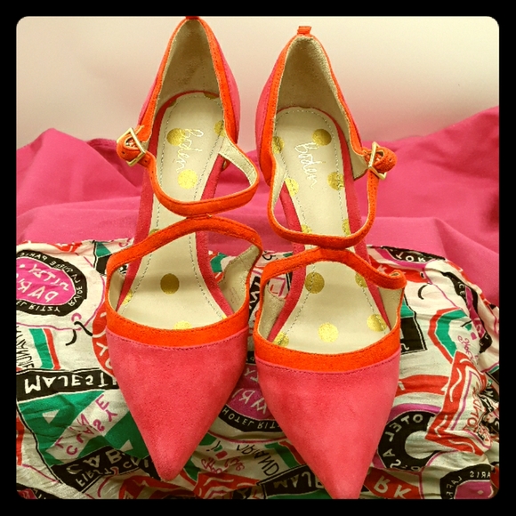 Boden Shoes - Boden Pink and Orange Heels